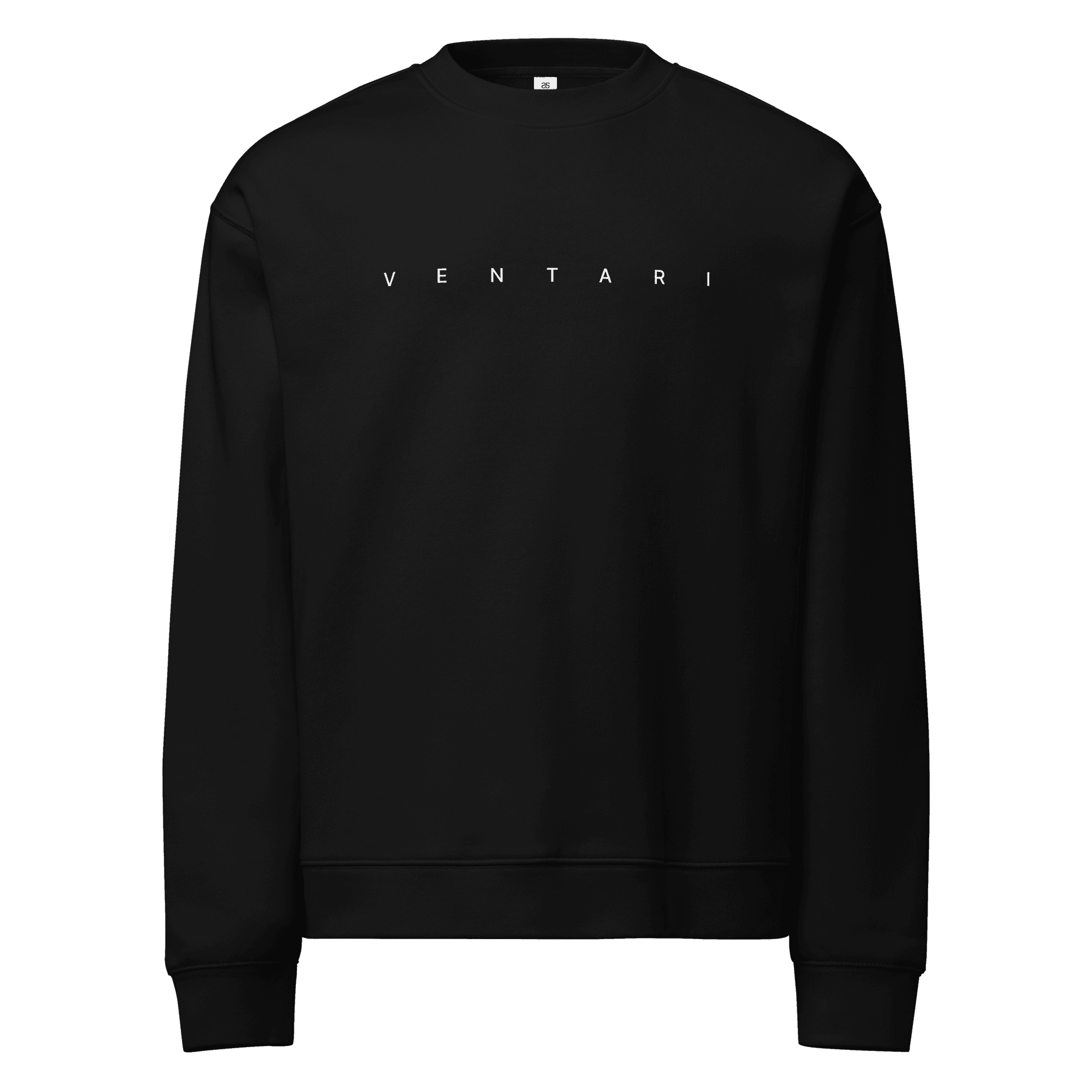 The Wordprint Crewneck — Faded Black — front